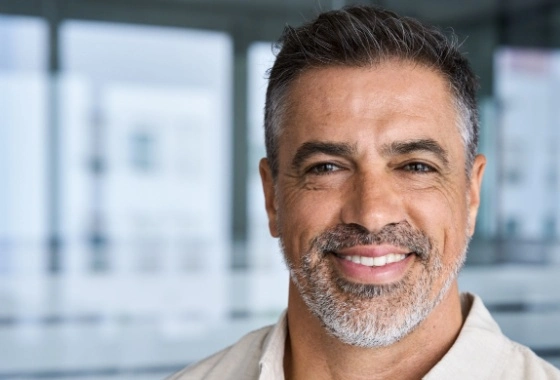 middle aged man smiling