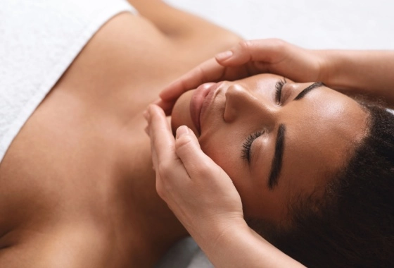 client during facial