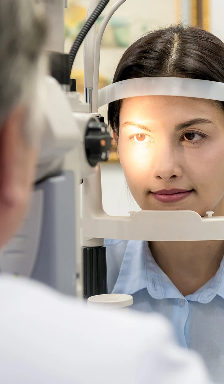 woman having eye test